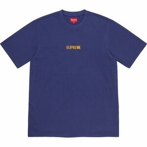 Supreme Men's Navy Blue T-Shirt-Large